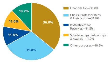 This chart indicates the defined purposes for Pitt’s CEF funds. 